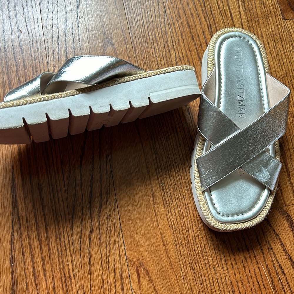 Stuart Weitzman Silver Flip Flop - image 2